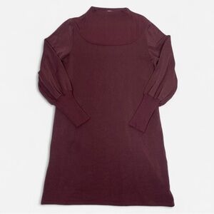 Amour Vert Women’s Long Sleeve Sweater Dress Burgundy Red Size Large